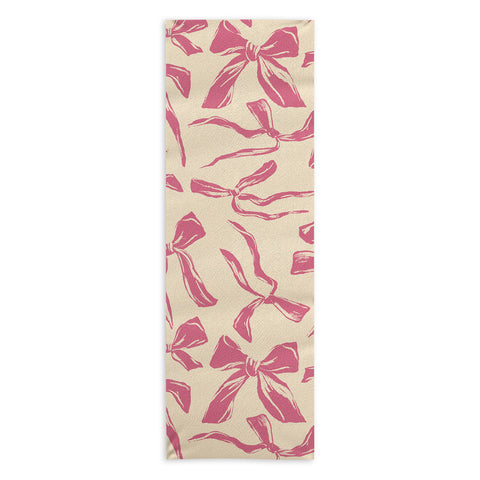 LouBruzzoni Pink bow pattern Yoga Towel