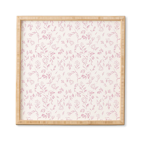 LouBruzzoni Pink romantic wildflowers Framed Wall Art
