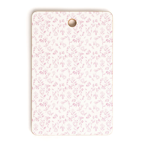 LouBruzzoni Pink romantic wildflowers Cutting Board Rectangle