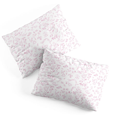 LouBruzzoni Pink romantic wildflowers Pillow Shams