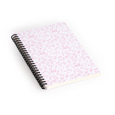 LouBruzzoni Pink romantic wildflowers Spiral Notebook
