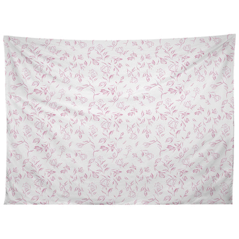 LouBruzzoni Pink romantic wildflowers Tapestry