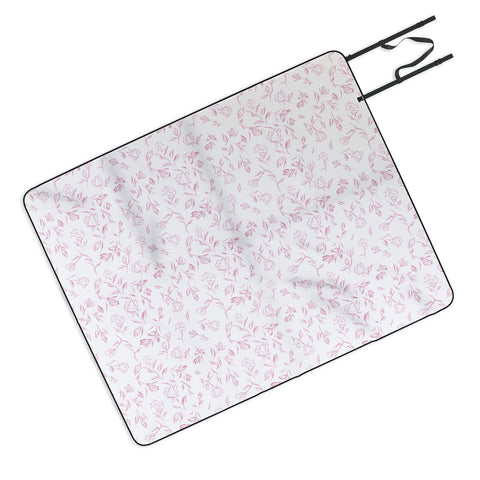 LouBruzzoni Pink romantic wildflowers Picnic Blanket