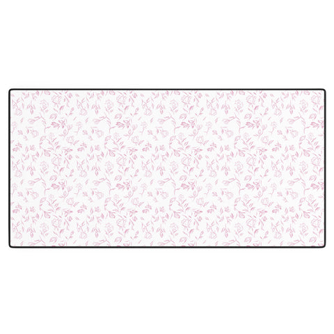 LouBruzzoni Pink romantic wildflowers Desk Mat