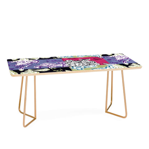 LouBruzzoni Purple Boho Paisley Coffee Table