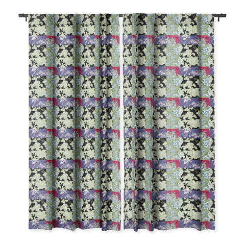 LouBruzzoni Purple Boho Paisley Blackout Window Curtain