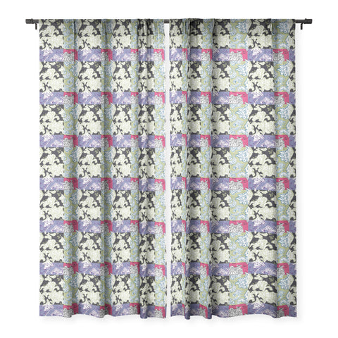 LouBruzzoni Purple Boho Paisley Sheer Window Curtain