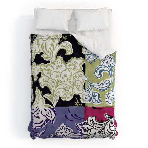 LouBruzzoni Purple Boho Paisley Duvet Cover