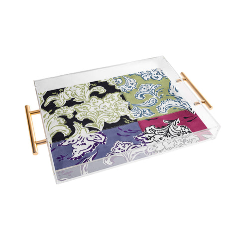 LouBruzzoni Purple Boho Paisley Acrylic Tray