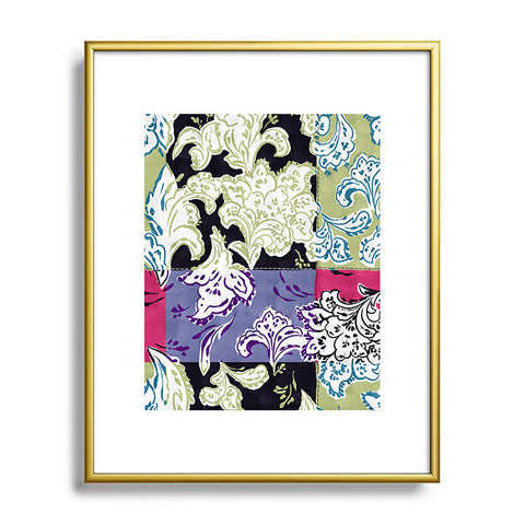 LouBruzzoni Purple Boho Paisley Metal Framed Art Print