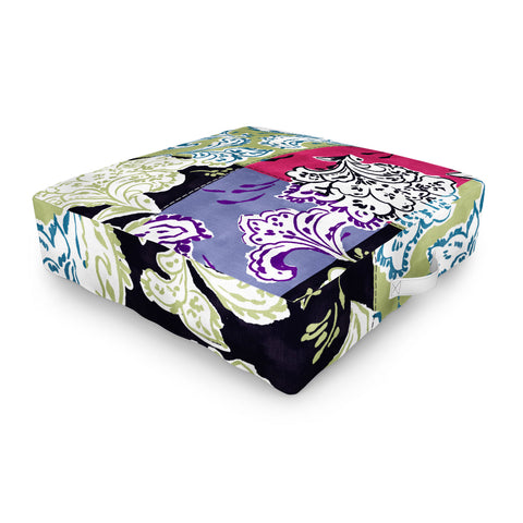 LouBruzzoni Purple Boho Paisley Outdoor Floor Cushion