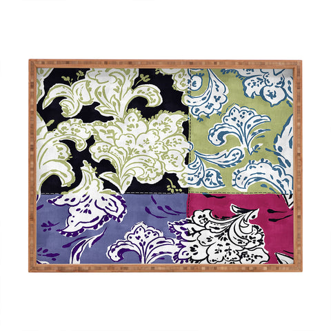 LouBruzzoni Purple Boho Paisley Rectangular Tray