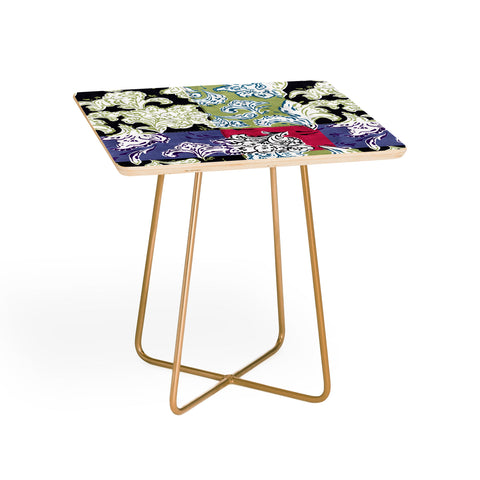 LouBruzzoni Purple Boho Paisley Side Table