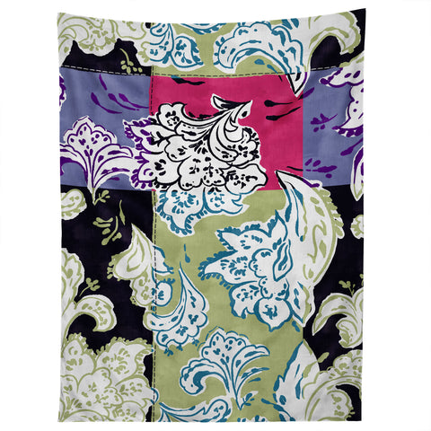LouBruzzoni Purple Boho Paisley Tapestry