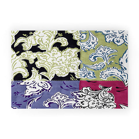 LouBruzzoni Purple Boho Paisley Welcome Mat