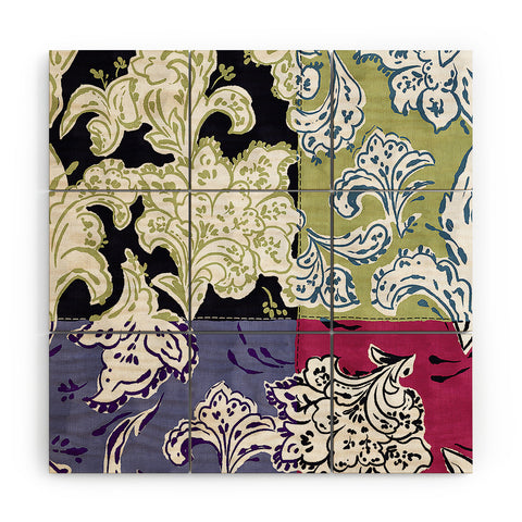 LouBruzzoni Purple Boho Paisley Wood Wall Mural