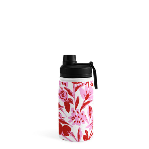 LouBruzzoni Red and pink artsy flowers Water Bottle