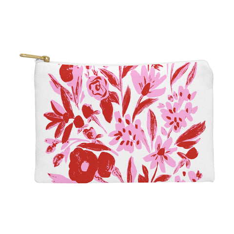 LouBruzzoni Red and pink artsy flowers Pouch
