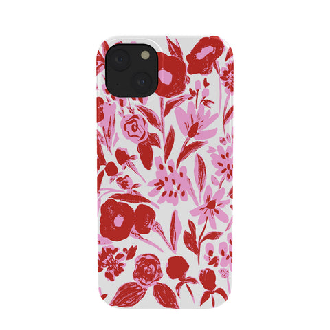 LouBruzzoni Red and pink artsy flowers Phone Case