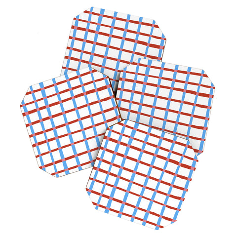 LouBruzzoni Retro checks Coaster Set
