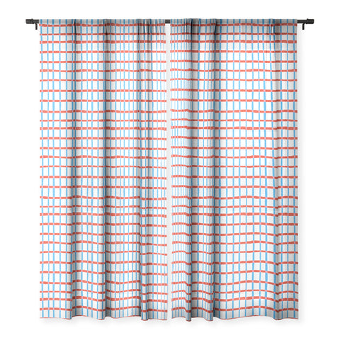 LouBruzzoni Retro checks Sheer Window Curtain