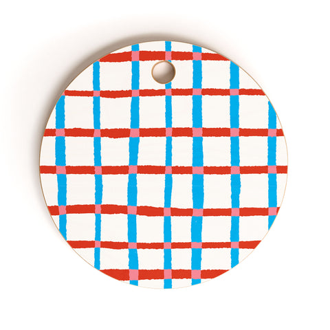 LouBruzzoni Retro checks Cutting Board Round