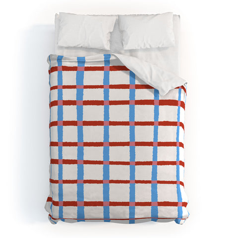 LouBruzzoni Retro checks Duvet Cover
