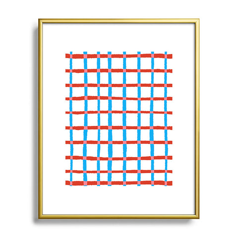 LouBruzzoni Retro checks Metal Framed Art Print