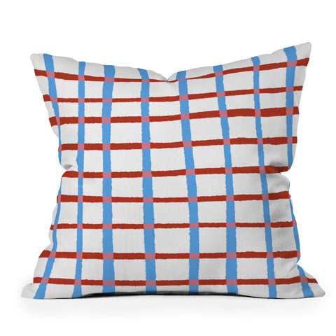 LouBruzzoni Retro checks Outdoor Throw Pillow