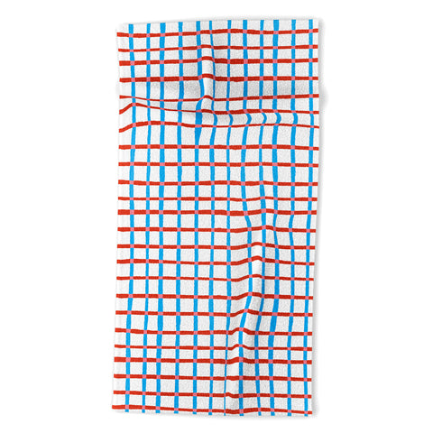 LouBruzzoni Retro checks Beach Towel