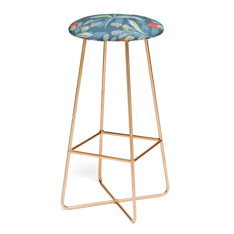 LouBruzzoni Retro floral shapes Bar Stool