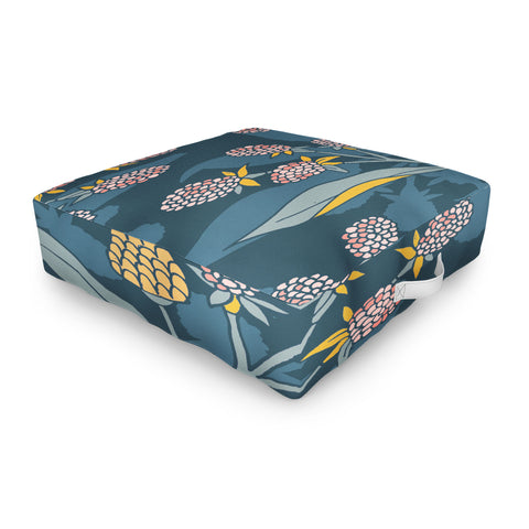 LouBruzzoni Retro floral shapes Outdoor Floor Cushion