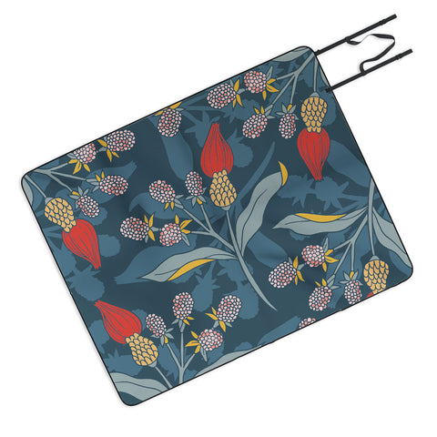 LouBruzzoni Retro floral shapes Picnic Blanket