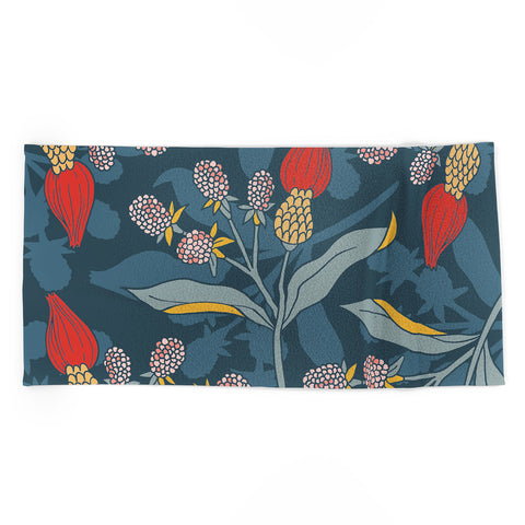 LouBruzzoni Retro floral shapes Beach Towel