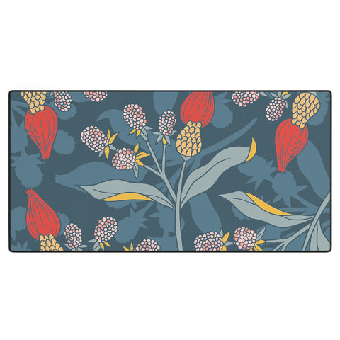 LouBruzzoni Retro floral shapes Desk Mat