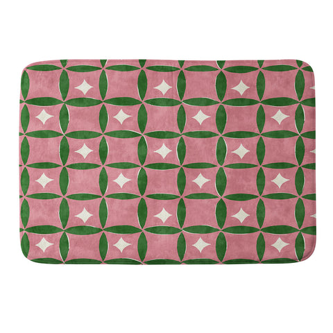 LouBruzzoni Retro geos and stars Memory Foam Bath Mat