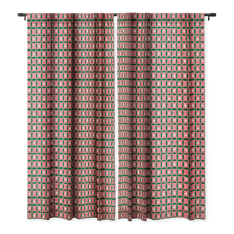LouBruzzoni Retro geos and stars Blackout Window Curtain
