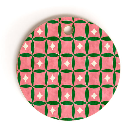 LouBruzzoni Retro geos and stars Cutting Board Round