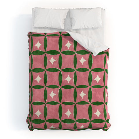 LouBruzzoni Retro geos and stars Duvet Cover