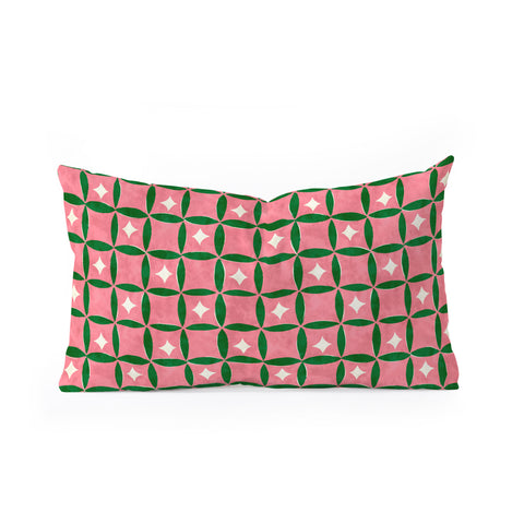 LouBruzzoni Retro geos and stars Oblong Throw Pillow