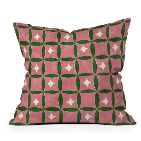 LouBruzzoni Retro geos and stars Outdoor Throw Pillow