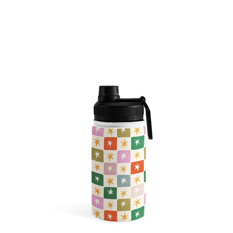 LouBruzzoni Retro Star Block Pattern Water Bottle