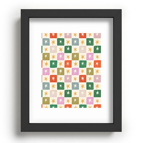 LouBruzzoni Retro Star Block Pattern Recessed Framing Rectangle