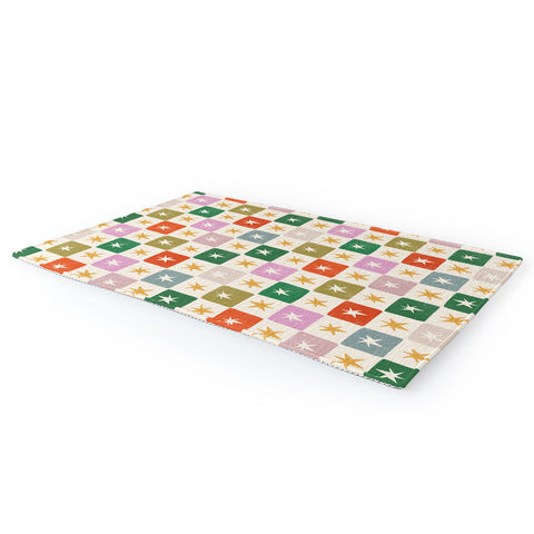 LouBruzzoni Retro Star Block Pattern Area Rug