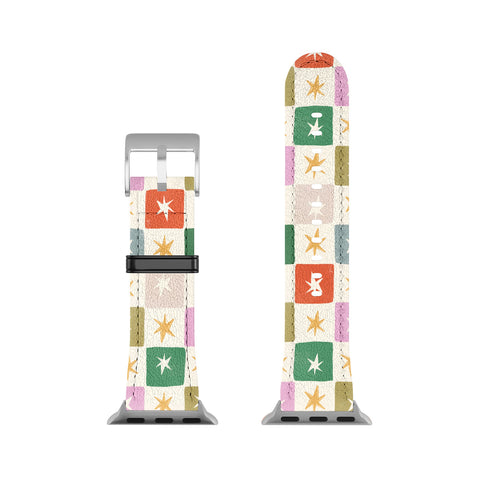 LouBruzzoni Retro Star Block Pattern Apple Watch Band