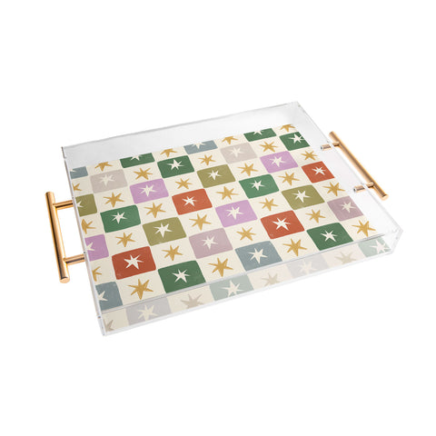LouBruzzoni Retro Star Block Pattern Acrylic Tray
