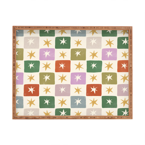 LouBruzzoni Retro Star Block Pattern Rectangular Tray