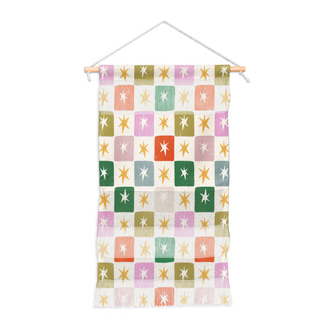 LouBruzzoni Retro Star Block Pattern Wall Hanging Portrait