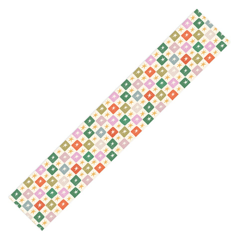 LouBruzzoni Retro Star Block Pattern Table Runner