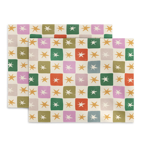 LouBruzzoni Retro Star Block Pattern Placemat